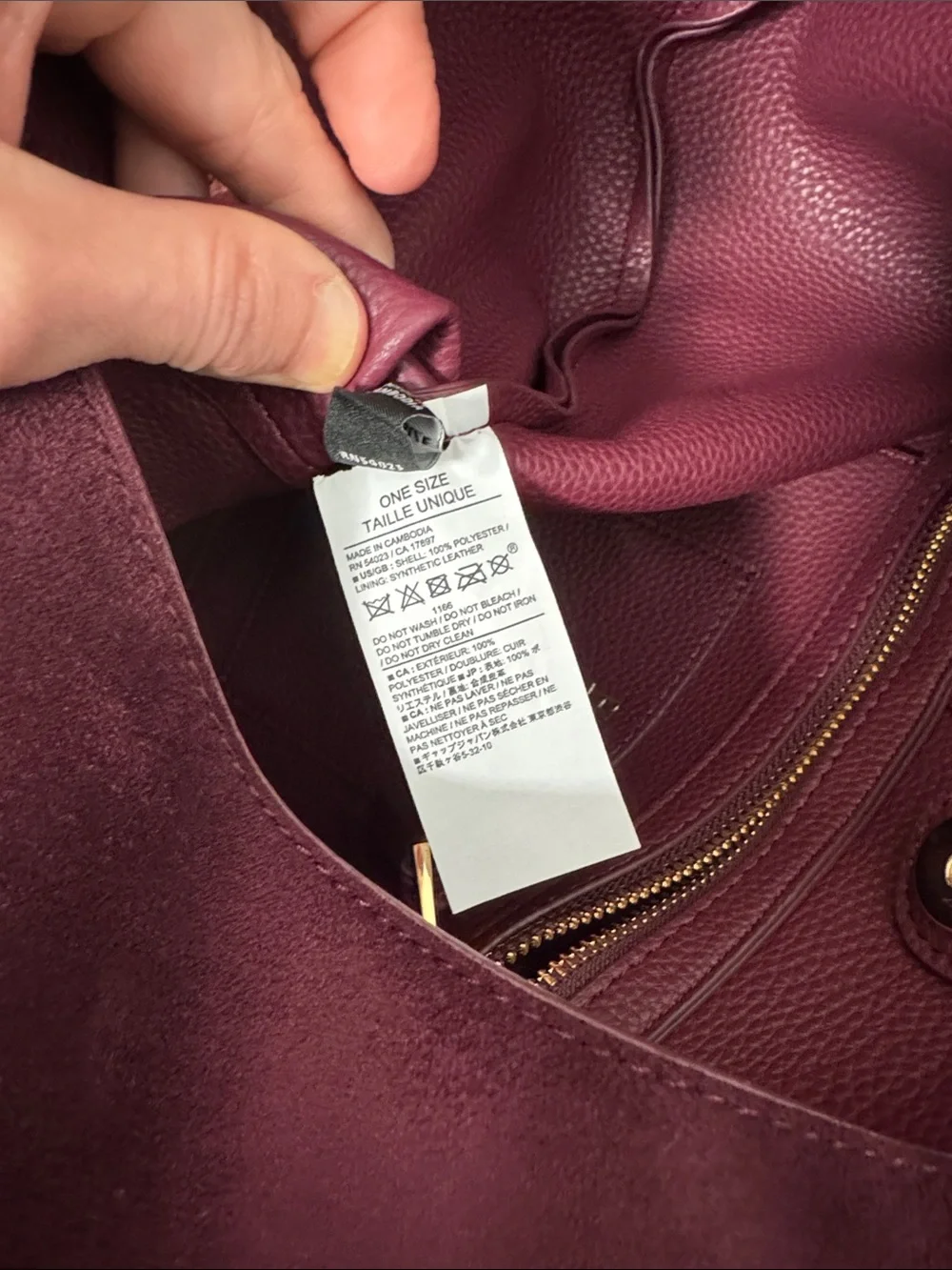 Banana republic vegan leather slouchy tote new maroon - Picture 5 of 8